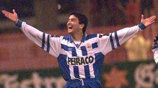 Bebeto y sus cuatro goles en seis minutos con el Deportivo de la Coruña