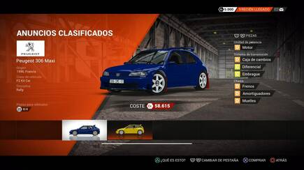 Cada vehículo tendrá valores únicos en aspectos como chasis, transmisión o motor.