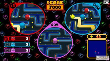 Hasta cuatro jugadores a la vez pueden disfrutar del divertido 'Pac-Man Vs. '.