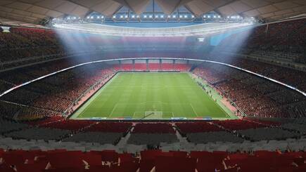 El estadio Wanda Metropolitano ha sido perfectamente recreado gracias a la colaboración del Atlético de Madrid.