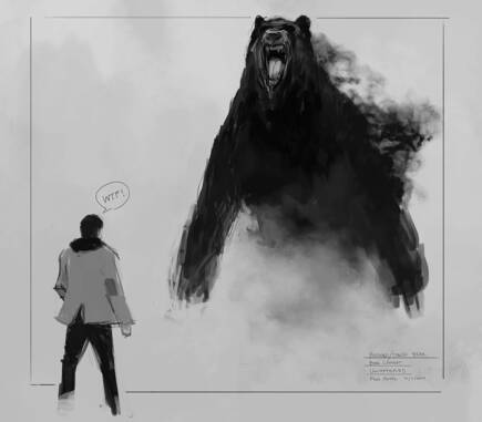 Concepto de un jefe final planeado para Alan Wake 2.