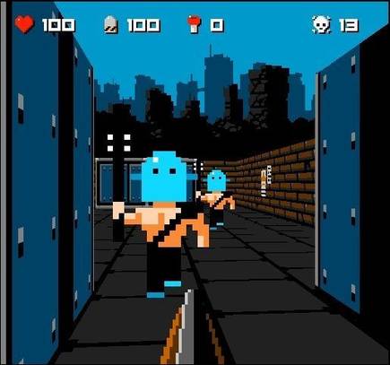 8bit killer (2008), el primer trabajo de Locomalito, un juego de acción en primera persona realizado en 8 meses, con música de RushJet1.