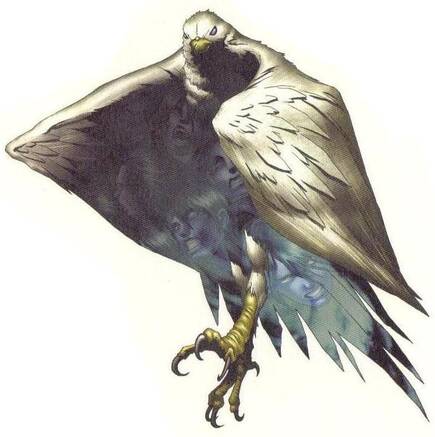 Esta ilustración de Hræsvelgr viene, curiosamente, de la saga 'Shin Megami Tensei', pero ilustra bastante bien el parecido.