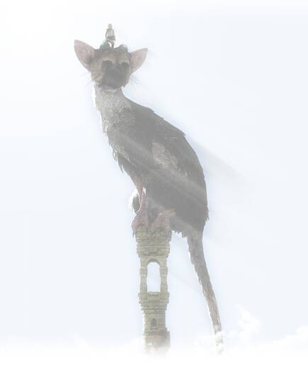Trico, en una postura muy felina.