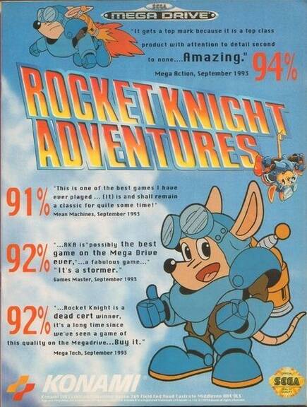 Konami sacó pecho en esta publicidad, donde aparecen las notas que cosechó el cartucho en la prensa británica.