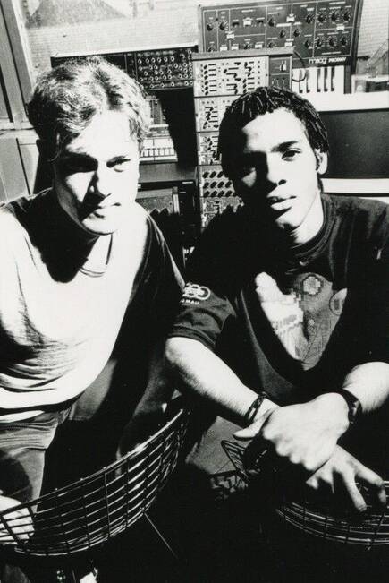 John Foxx y Tim Simenon en el estudio, durante la época de Nation 12.