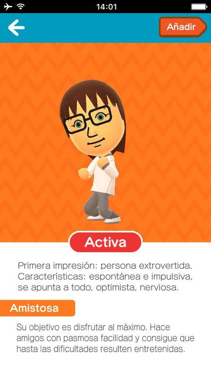 Si no te gusta la definción de tu personaje, puedes ajustar las características de su voz y su personalidad.