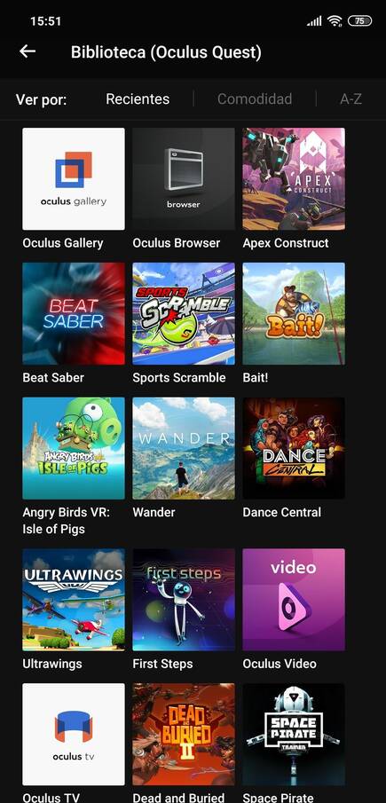 Podremos gestionar la tienda de Oculus directamente desde nuestro móvil.