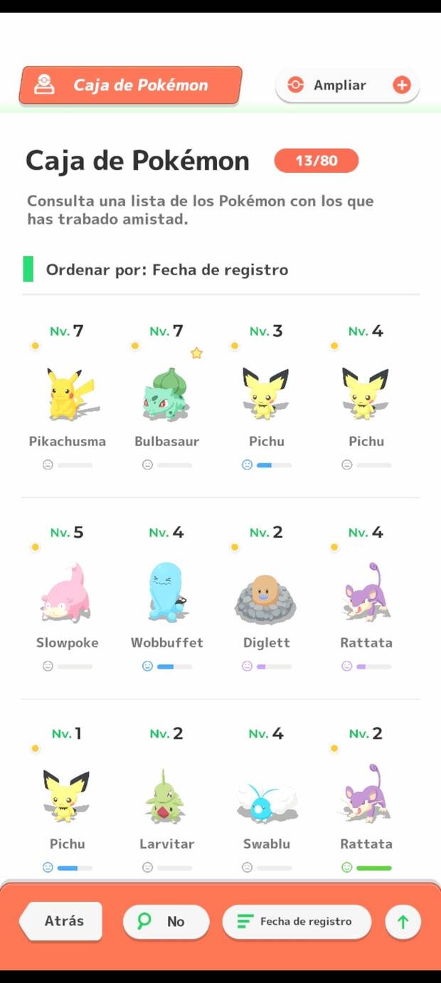 La gestión de los equipos es algo complicada porque para subir de nivel hay que hacerlo en la caja de Pokémon.