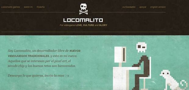 La portada de su <a href=http://www.locomalito.com/es/ target=_blank>web</a>, toda una declaración de intenciones.