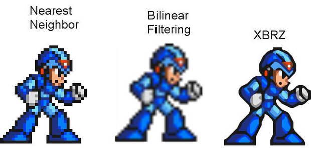 Diferentes resultados de diferentes filtros usados en emulación.