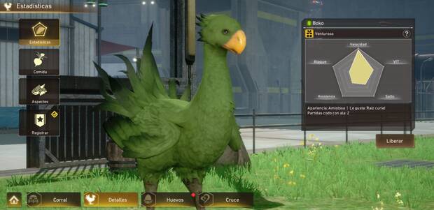 Con las verduras que consigáis en las partidas podréis mejorar los atributos de vuestro chocobo, a quien podréis invocar y vestir con diversas armaduras.