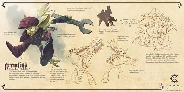Diseño de algunos de los ‘gremlings’, nuestros principales enemigos.