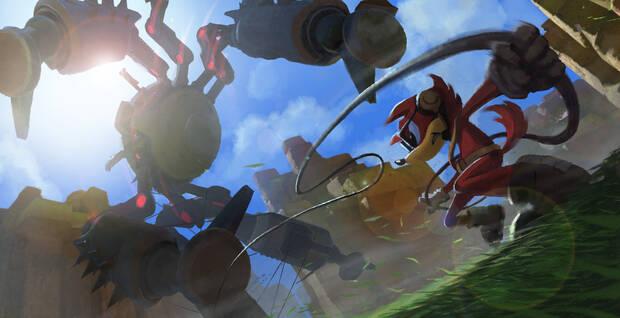 Arte conceptual de Guardian Rock con el héroe personalizado.