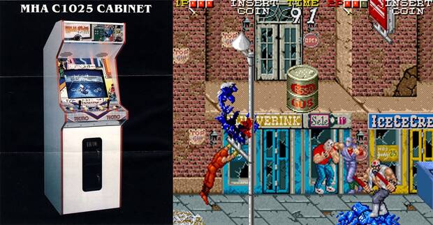 En el mueble original se incluía un tercer botón, en la punta del joystick, para agarrarnos a farolas, ramas y tuberías.