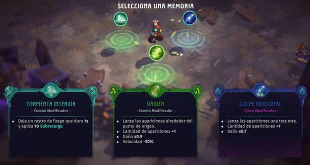 Durante las expediciones debemos escoger entre distintas memorias para completar nuestra configuración, aunque no todas las combinaciones terminan siendo tan brillantes como parecían.