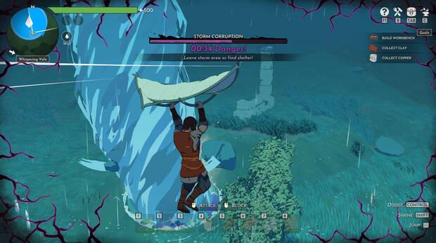 Por el escenario encontraremos construcciones de piedra que servirán de refugio ante las tormentas.