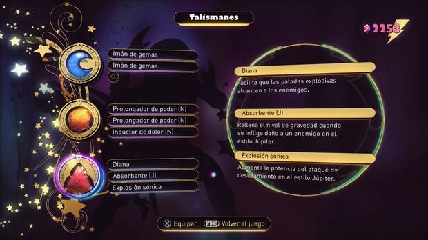 Los talismanes mejoras y potencias las habilidades de Kat.