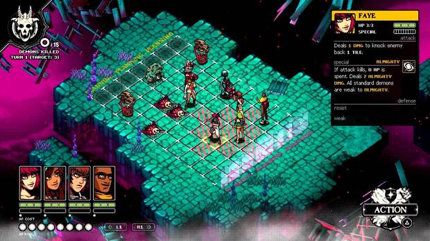 Los combates mezclan estrategia por turnos con toques de puzle, en una mezcla de conceptos que funciona sorprendentemente bien.