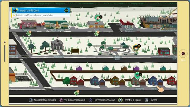 El mapa de South Park es bastante parecido al del primero en cuanto a tamaño, pero da bastante juego.