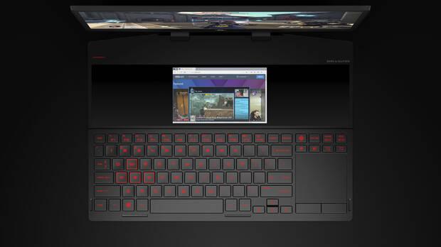 Así es la segunda pantalla con función táctil del HP OMEN X 2S en la que podremos ver guías, streaming, cambiar canciones…