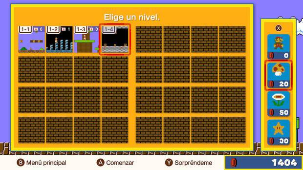 Al entrar en una partida elegimos el nivel por el que nos gustaría empezar y una bonificación opcional que nos costará monedas (tras las primeras partidas ya nos sobrarán).
