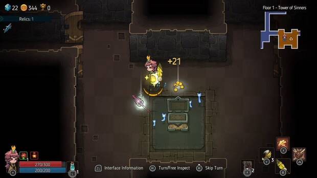 La disposición de las salas que visitamos cambia en cada partida, algo muy habitual en los juegos de estilo roguelike.