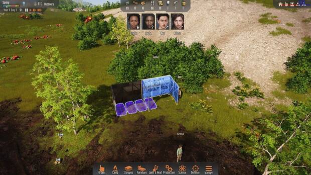 Construcción de edificios, mejoras de personaje, recolección de recursos, investigación... podéis esperar las mecánicas habituales de la supervivencia en este juego.