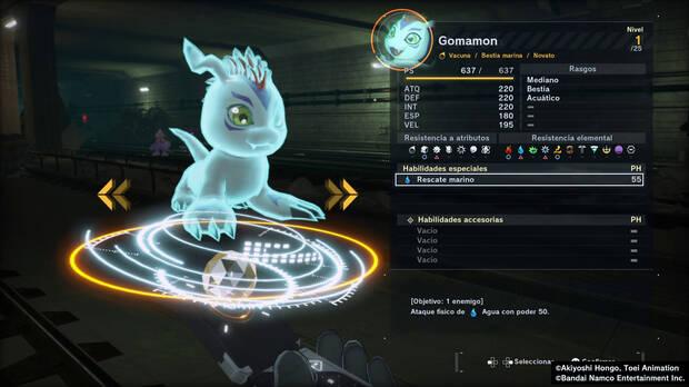 Nuestro primer Digimon puede ser Gomamon, Patamon o DemiDevimon.