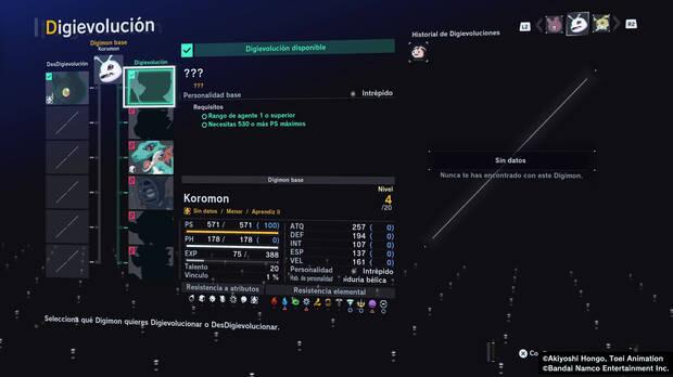 Las Digievoluciones dependen, entre otras cosas, de la personalidad de cada criatura, que se puede modificar.