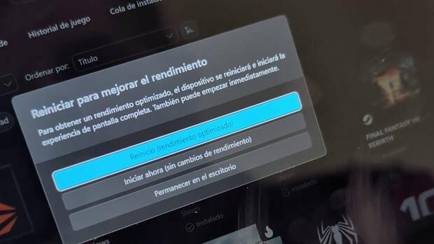 Al acceder al modo Windows tendremos que reiniciar si queremos volver a la experiencia Xbox 100 % optimizada para jugar.