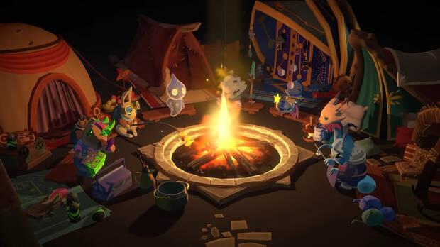 Hacer campamento es una accin importante, especialmente para charlar y aumentar el medidor de relacin.