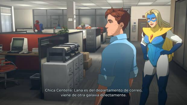 Robert acepta trabajar como coordinador telefnico de superhroes a cambio de que reparen la armadura que lo hace Mecha Man.