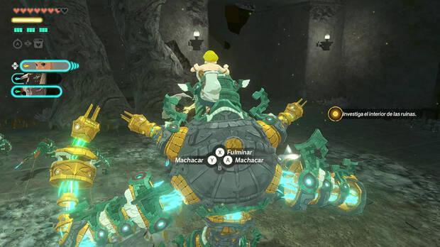 Tenemos acciones colaborativas con otros personajes, en este caso invocando y controlando un mecha.