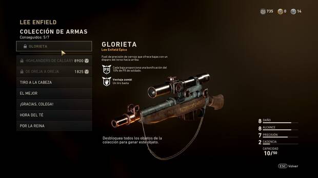 Al completar algunas colecciones de la Intendente podremos acceder a armas especiales que nos permitirán subir experiencia de forma más rápida.
