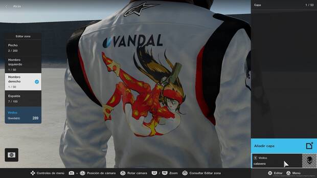 Aunque el piloto no es el protagonista de un 'Gran Turismo', el editor ahora permite decorar el casco y su mono para que haga juego con el coche.