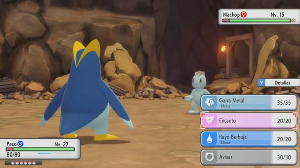 En cuanto avanzamos un poco, el desnivel entre nuestros Pokémon y el de los entrenadores y las criaturas salvajes es muy alto.