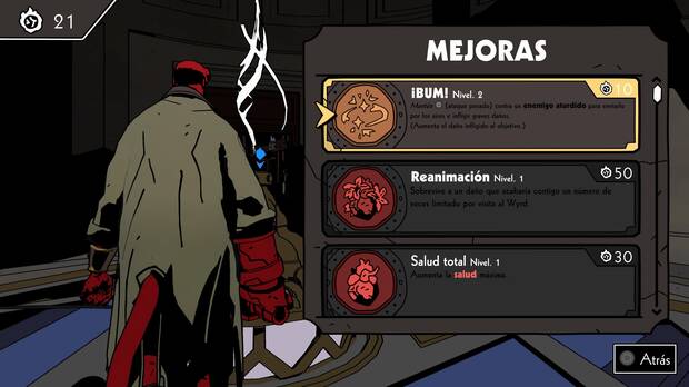 Al morir o completar un bioma, podremos invertir las monedas que hayamos conseguido en desbloquear nuevas mejoras permanentes para nuestro personaje.