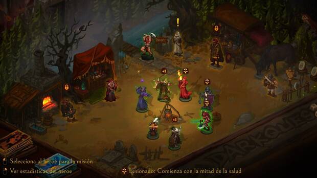 Después de cada partida, algunos guerreros pueden volver agotados o incluso lesionados, una penalización a tener en cuenta en la siguiente misión.