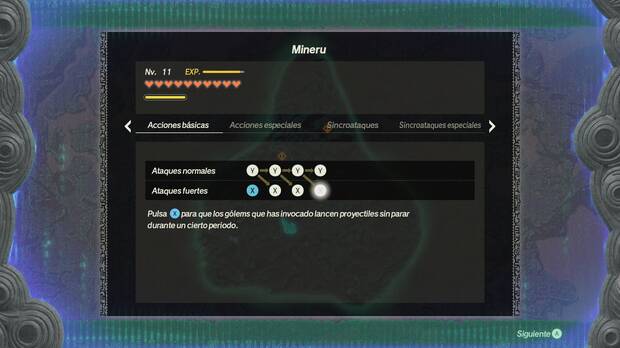 A medida que completamos acciones en el mapa, podemos ir desbloqueando nuevos movimientos para los combos.