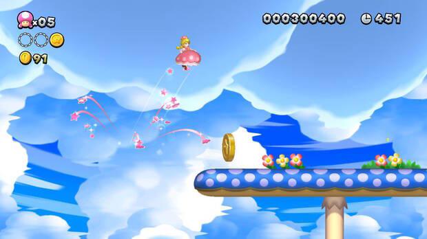 Peachette funciona de forma parecida al traje de la ardilla voladora, pero tiene un control mucho más preciso.