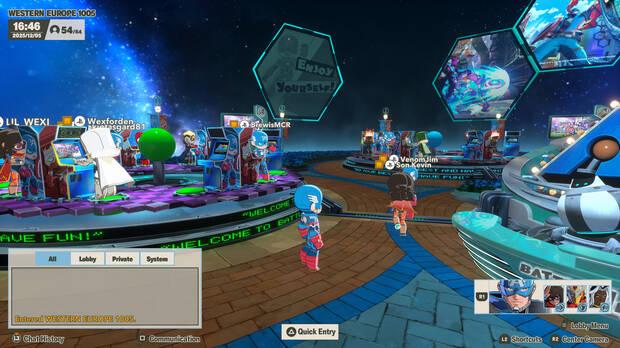 Un vistazo al lobby online, con los típicos avatares 'super deformed'.