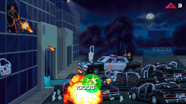 El T-800 protagoniza algunas fases, aunque menos de las que podrías imaginar. Se mueve más lento que Sarah o John, pero lo compensa con su potente 'minigun'.