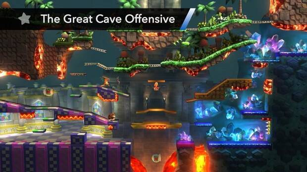 Jugar en El Gran Ataque de las Cavernas es una experiencia diferente, además de los enemigos hay zonas mortales con lava.