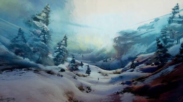 Como curiosidad, este paisaje está hecho por uno de los artistas del estudio que originalmente empezó como tester, pero fue ascendiendo gracias a su talento.