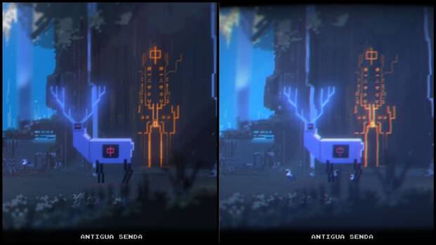 Misma escena compara con y sin efecto CTR.
