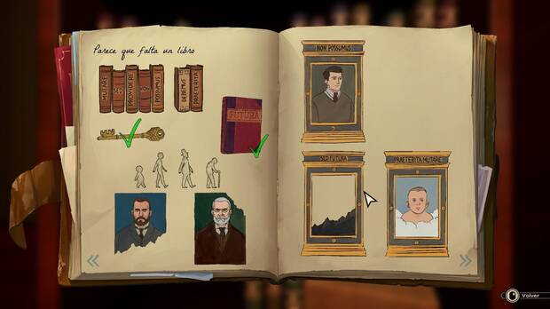 Todo lo que descubres y es importante se apunta en el diario. Aquí encontrarás los puzles que tienes todavía pendientes y los que has resuelto.