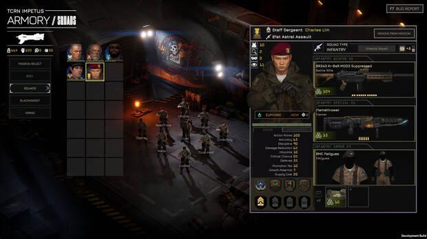 Los l�deres de los escuadrones pueden adquirir nuevas habilidades y mejorar su eficacia en el campo de batalla.