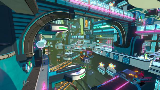 La ciudad de Hover es un verdadero canto al diseño vertical y el exceso de neón.
