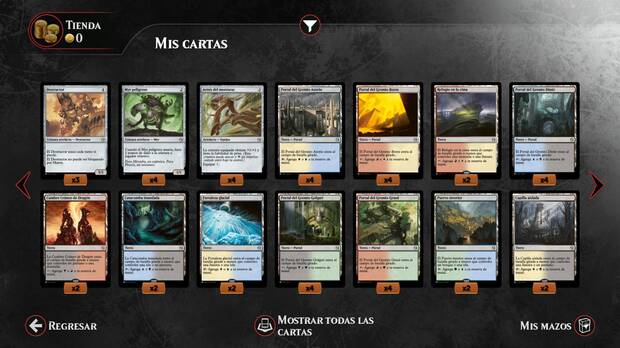 La cantidad de cartas de ‘Magic Duels: Orígenes’ es algo más grande que anteriores ediciones, aunque se echan en falta más variedad.